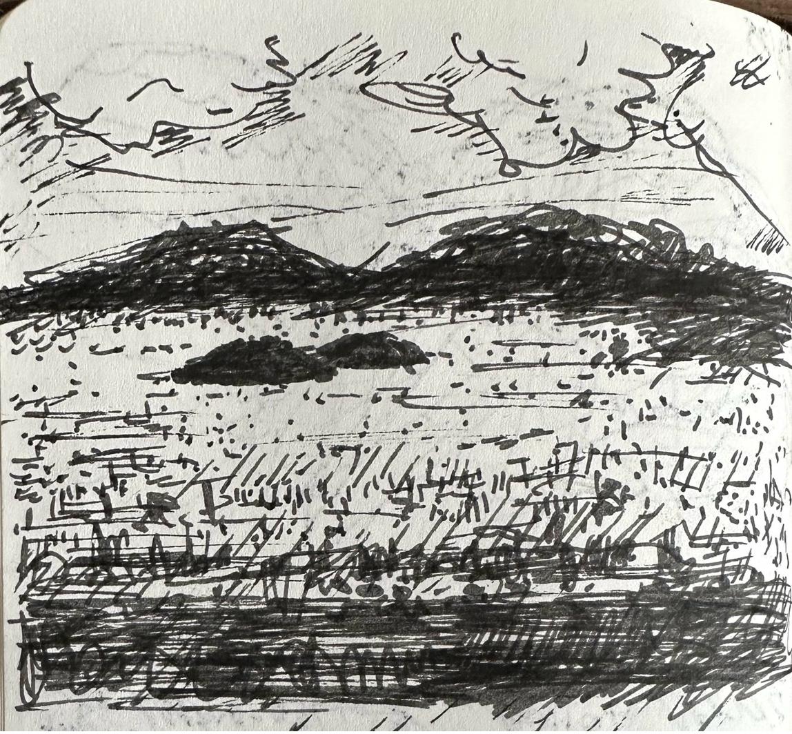 Field Mountains Sketch